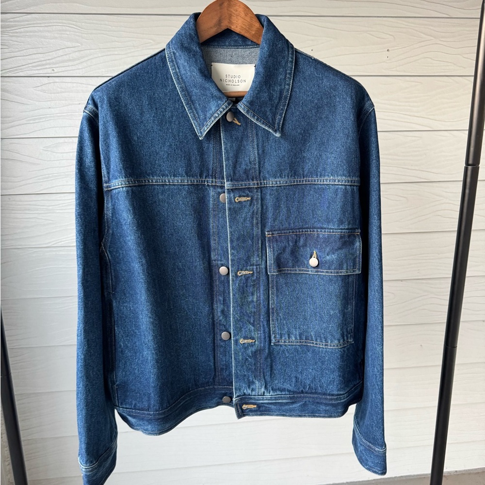 Studio Nicholson Patch-Pocket Denim Jacket Large